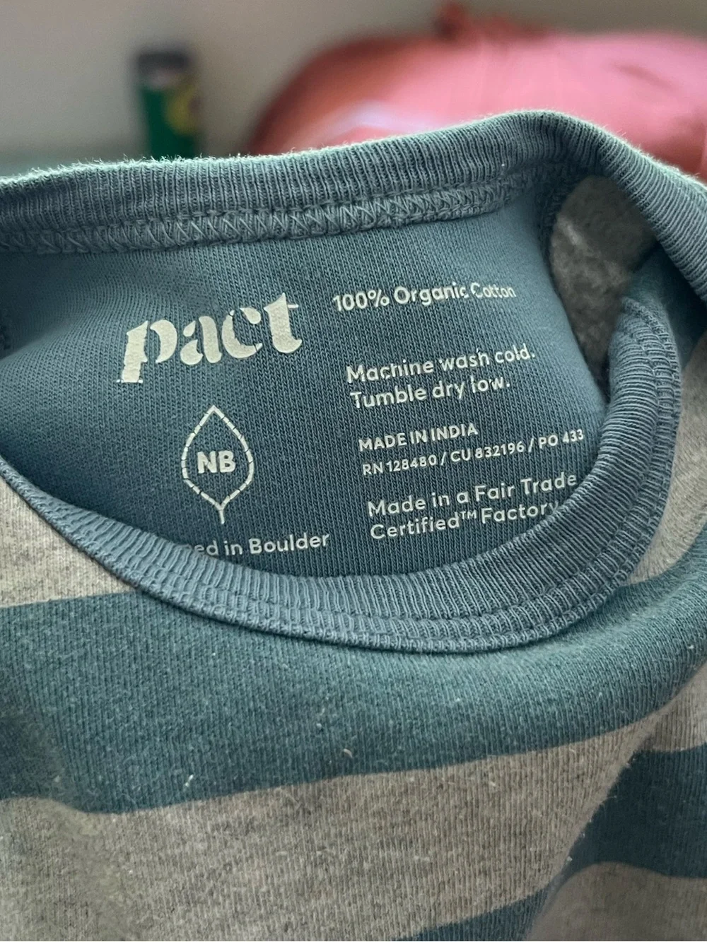 Pact Newborn Organic Cotton Striped Onesie